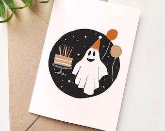 Cute Halloween Ghost Birthday Card | Halloween Birthday Card | Instant Download Printable Card