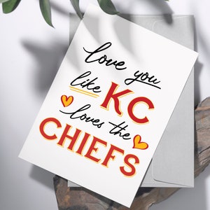 Kocham Cię jak KC kocha Chiefs Walentynkowa karta | Karta rocznicowa | Karta męża | Wydrukowana cyfrowa karta do pobrania