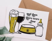 Funny Baby Shower Card | Pet Dog Beer Wine Baby (Digital Download)
