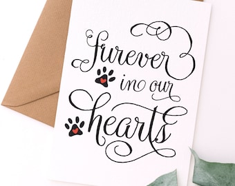 Furever in our Hearts Sympathy Card | Pet Loss Sympathy Card | condolences card, sorry card, sad card, | Instant Download Greeting Card