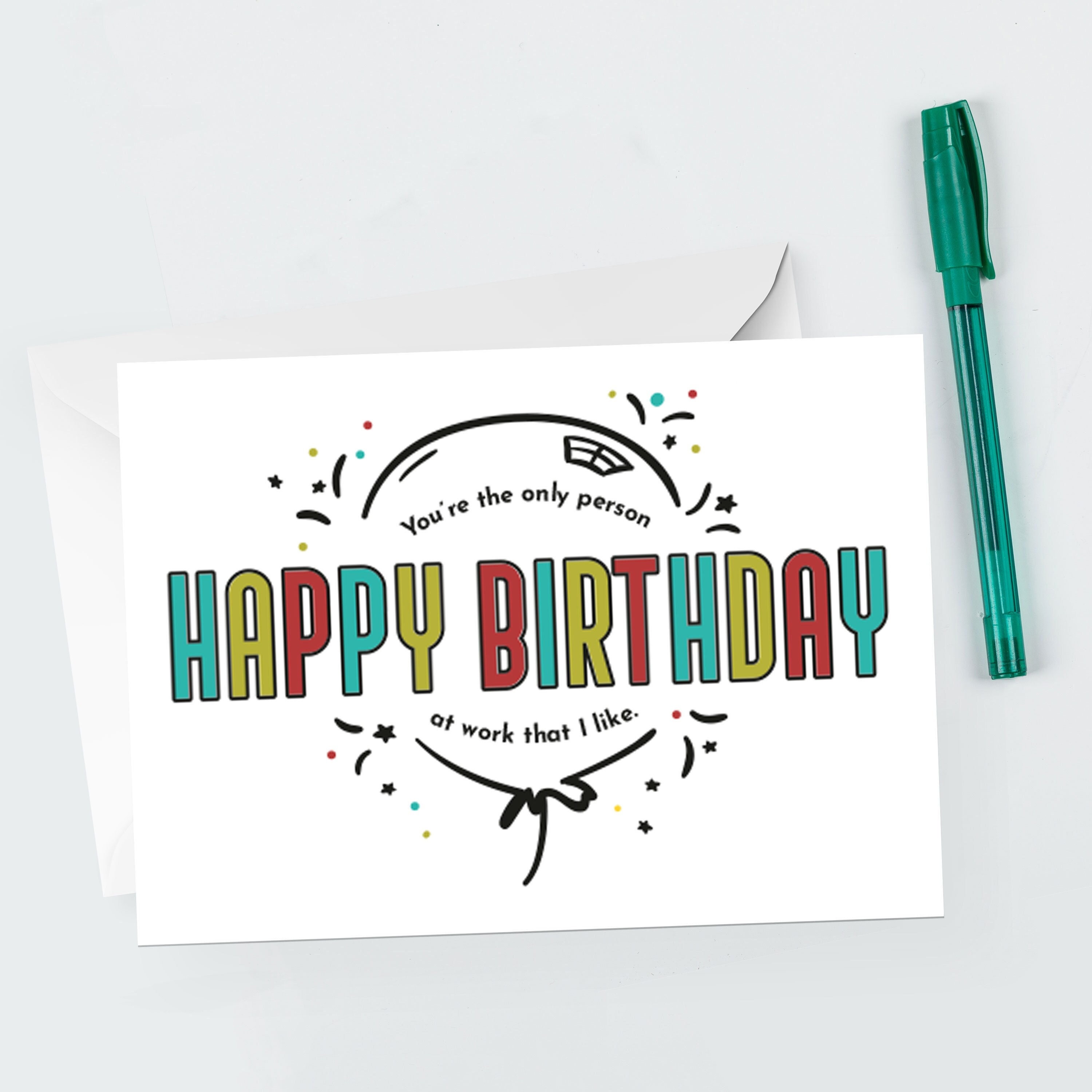 Old English Co. Biglietto Di Auguri Per Collega – 150x150 Mm – “Work Bestie” – Cartoncino 280 G/m² – Busta Inclusa – Stampato In Inghilterra