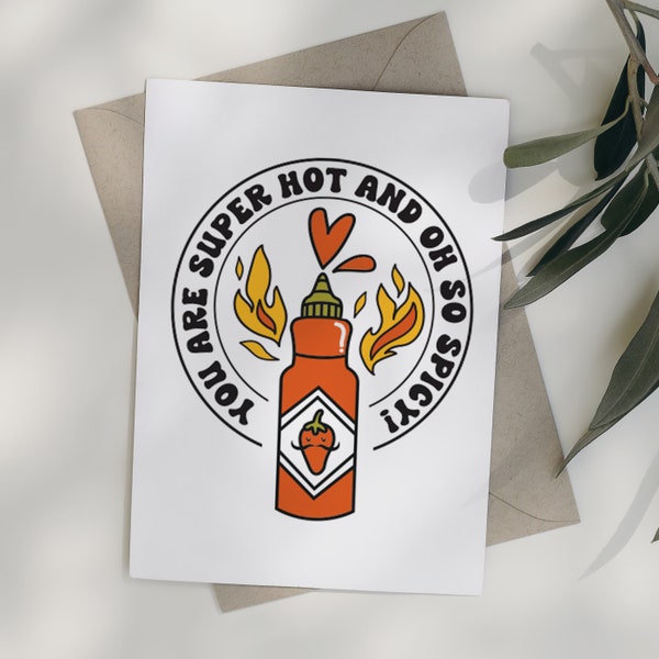 Hot Stuff Valentine's Day Card | Hot and Spicy Anniversary Card | Funny  Printable Digital Download Card