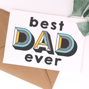Best Dad Ever Father's Day Card Downloadable Father's Day Card Printable Instant Download Card image 1
