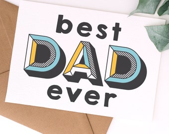 Best Dad Ever Father's Day Card | Downloadable Father's Day Card | Printable Instant Download Card