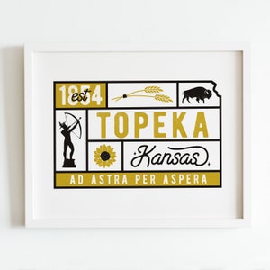 Topeka Kansas Art Print | Topeka Icons | Topeka Home Decor | Topeka Wall Art
