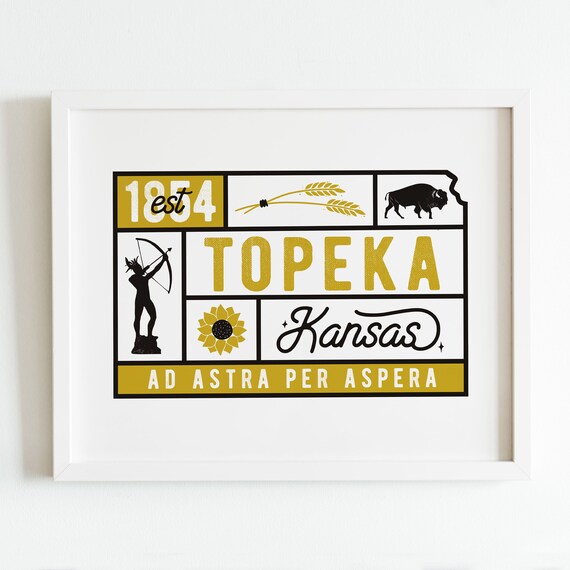 Topeka Kansas Art Print Topeka Icons Topeka Home Decor Etsy