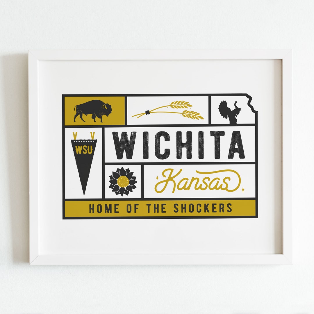 Wichita, Kansas Art Print WSU Wall Decor Kansas Art Print Etsy