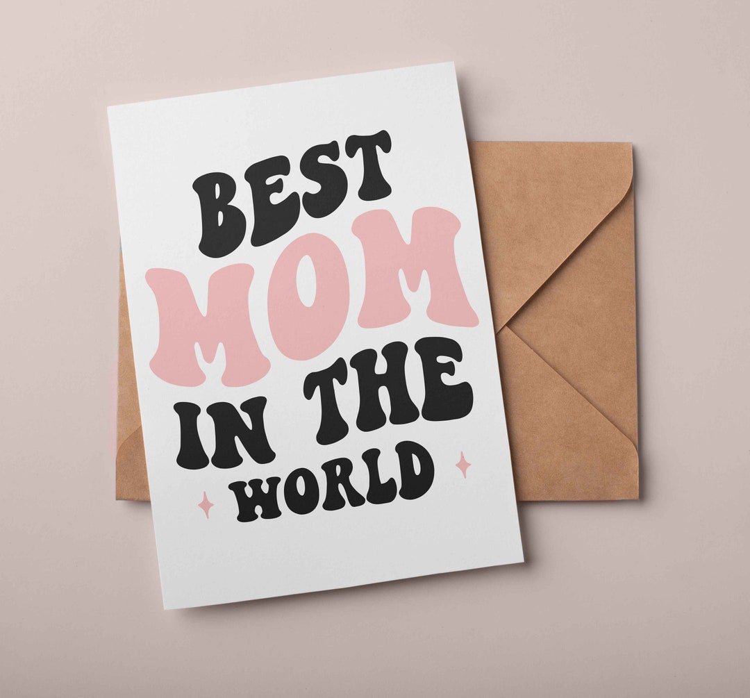 Best Mom in the World Mother's Day Card | Retro Mother's Day Card ...
