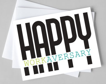 Happy Workaversary Card | Work Anniversary Printable Card | Workaversary Printable Download Card