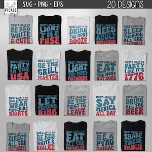Wahrscheinlich bis zum 4. Juli SVG-Set von 20 | Lustige Passende Fourth of Jul t-Shirts | Cricut svg png eps