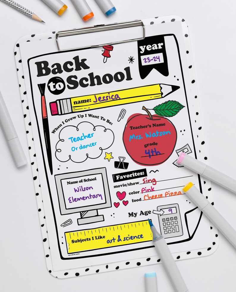 New School Year About Me Printable | End of the Year About Me | Back to ...