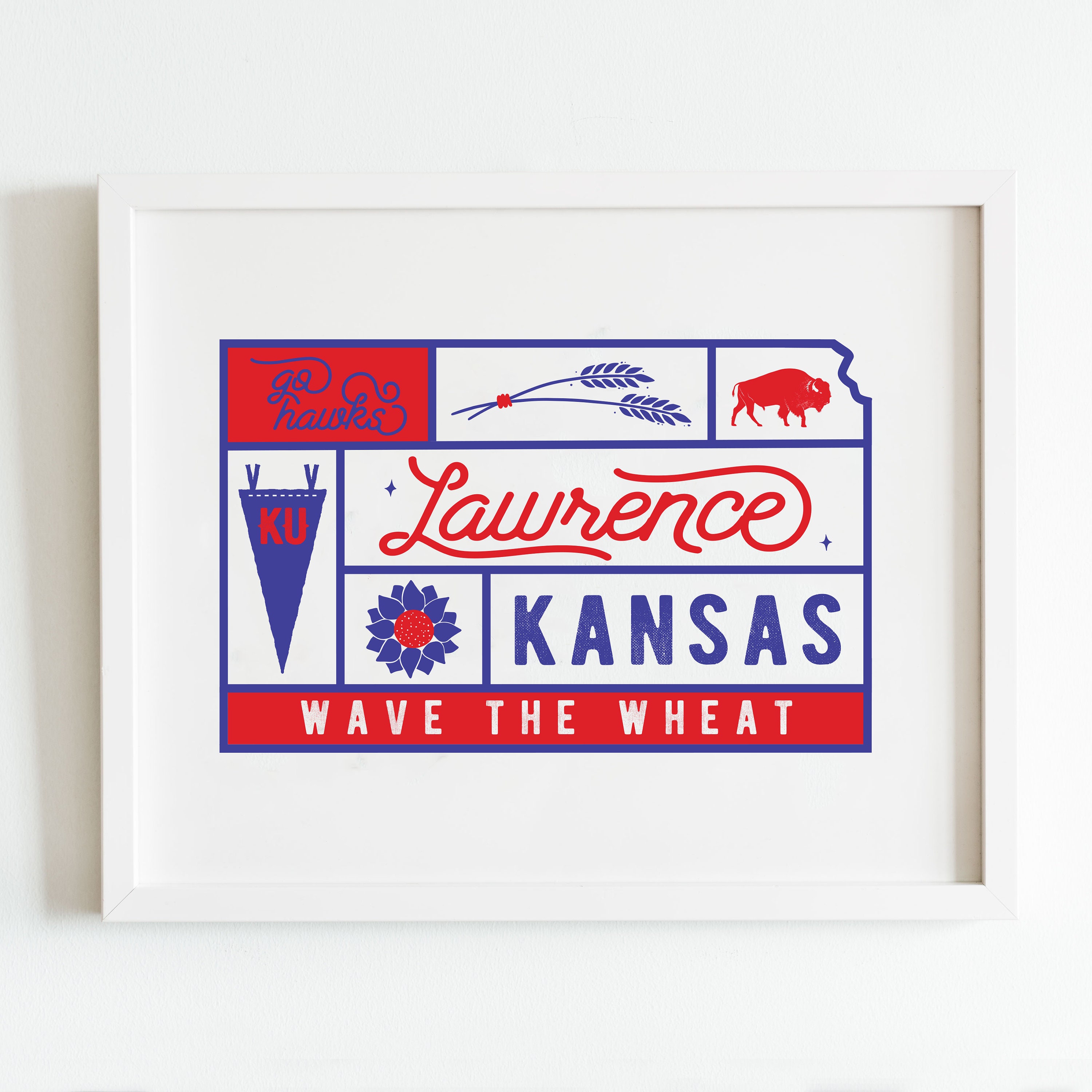 Lawrence, Kansas Art Print | Kansas University Printable Sign | KU Jayhawks Printable Sign