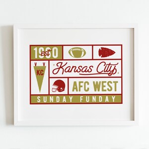 Kansas City Chiefs Sunday Funday 8x10 Kunstdruck | Häuptling Wand kunstdruck