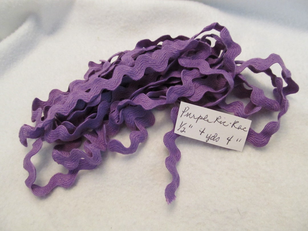 Purple Ric Rac Trim Purple Ric- Rac, Nice Sewing Notion, Four Yards, Four Inches of 1/2inch ...