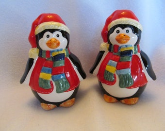 Adorable Set of Penguin Salt and Pepper Shakers, Nice Set for Your Holiday Table, Use as a Gift for the Salt and Pepper Set Collector, Cute