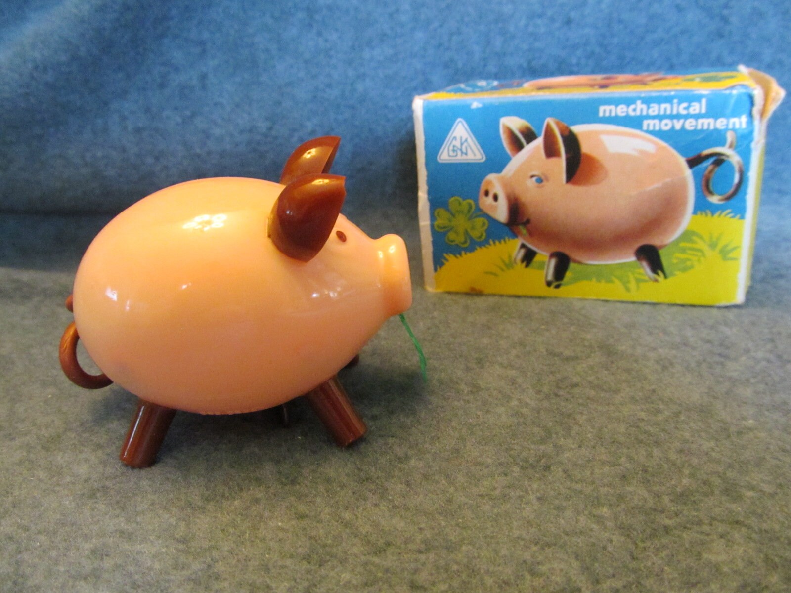 Vintage Mechanical Wind up Pig Toy Made in Western Germany