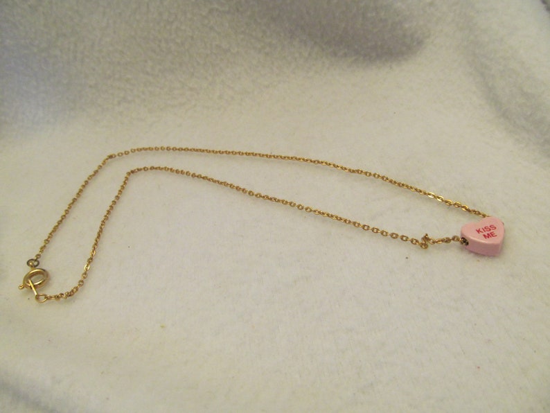 Conversation Heart Girls Necklace Heart Necklace Cute Gift For Girls Valentine Heart Necklace for Little Girls Little Girls Necklace