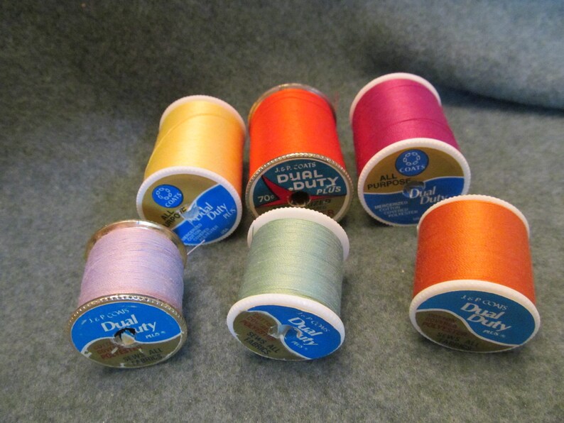Three Large and Three Small Spools of Sewing Thread Thread Etsy