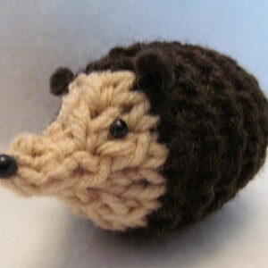 Cute Little Hand Knit Hedgehog, Fun Little Accessory , Fun for a Child to Snuggle With, Fun Pretend Play,Shelf Sitter, Fun Little Toy image 6