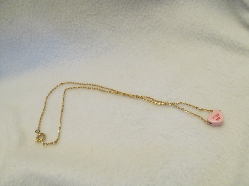 Conversation Heart Girls Necklace Heart Necklace Cute Gift For Girls Valentine Heart Necklace for Little Girls Little Girls Necklace