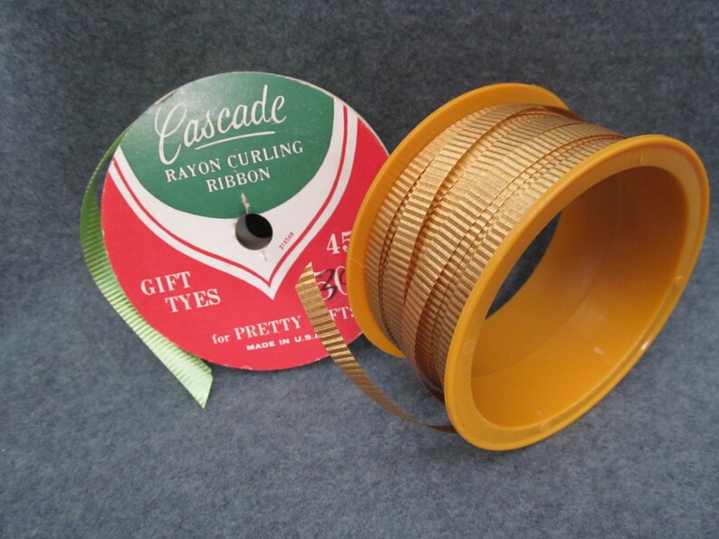 Curling Ribbon, Two Widths and Two Different Colors, Vintage Gift ...
