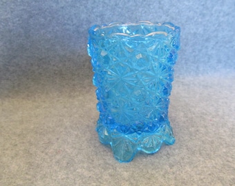 Beautiful Blue Votive Candle Holder, Pressed Glass Candle Holder, Nice Home and Living Accent/Decor, Love the Blue, Bathroom Candle Holder