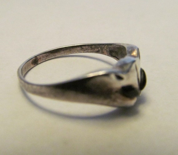 Unique Cat Ring, Small Size Cat Ring, Stamped 952… - image 8