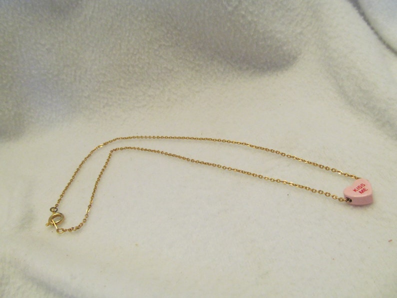 Conversation Heart Girls Necklace Heart Necklace Cute Gift For Girls Valentine Heart Necklace for Little Girls Little Girls Necklace