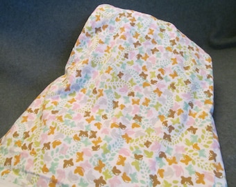 Pastel Butterflies Yardage, Small Butterfly Print Yardage, Enough for One Crib Sheet, Prewashed Fabric, Nice Design for Little Girls