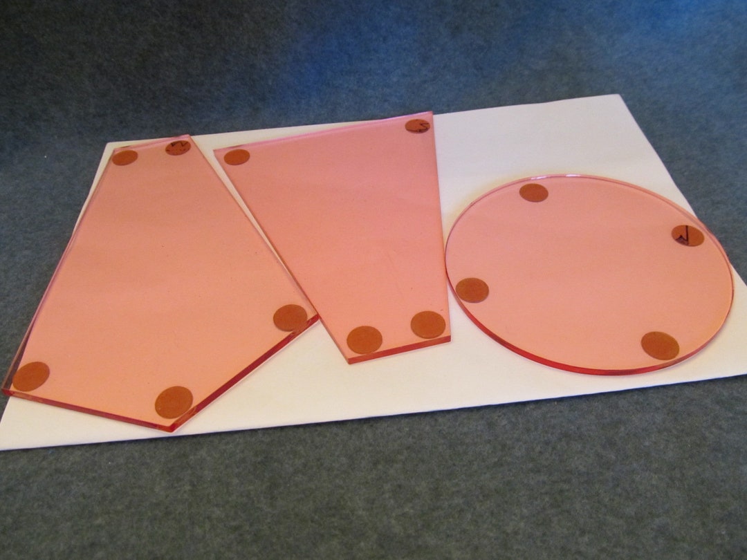 Three Acrylic Quilting Templates, Use for Endless Chain, Tumbler and