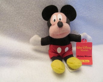Vintage Mini Bean Mickey Mouse Toy, Mickey Mini Bean Kellogg's Premium, Cute Little Toy Beanie, Vintage Collectible Mickey Mouse Mini Beanie