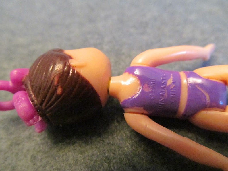 2000 Spin Master Doll, Made in China , Tiny Doll Toy , Purple Outfit With Brown Molded Hair , Cute Little Pretend Play Toy Doll image 4