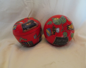 Nice Sized Apple Shaped Tin Nice Size To Fill and Give as a Gift Fill And Give to Your Teacher as Holiday Gifts Perfect for Teacher Gifts