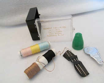 Small Black and Clear Box Sewing Kit, Sewing Kit for Travel, Purse, Pocket or Car, Nice to Have on Hand Sewing Kit, Mini Sewing Kit