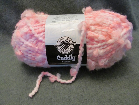 Pink and White Blend Yarn, Knitting or Crocheting Yarn, Loops and