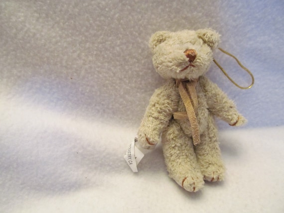 Small Cream Colored Teddy Bear Ornament, Fabric Feels Like Suede, Has a  Hanger for Holiday Tree Trimming, Sweet Little Bear/collect for Fun 