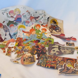 Mixed Bag of Vintage Magazine Clip Art, Shapes for Scrapbooking, Greeting Cards, Collage, Art Work, Fun Mix of Pictures for All to Use