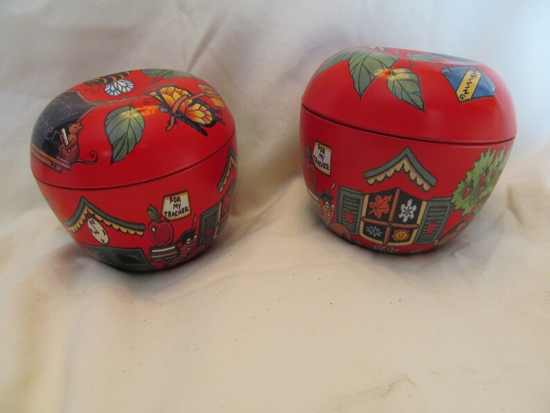 Nice Sized Apple Shaped Tin Nice Size To Fill and Give as a Gift Fill And Give to Your Teacher as Holiday Gifts Perfect for Teacher Gifts