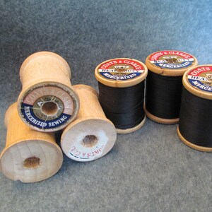 Six Vintage Wooden Spools, Old Collectible Wooden Spools, Old Spools for Home Display, Sewing Basket Addition, Fun Instant Spool Collection