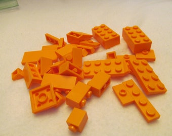 Peach and Coral Legos, Mixed Bag of Coral and Peach Legos, Different Shapes and Sizes, Thirty Three Pieces of Lego Building Fun, Legos,