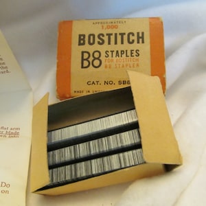 Partial Box of Staples for the Bostitch Stapler, Vintage Staples for the Bostitch Stapler, Cat. No. SB8  for Bostitch Stapler