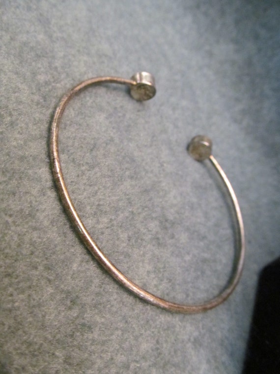 Silver and Rhinestone Bangle, Multi - sized Brace… - image 6