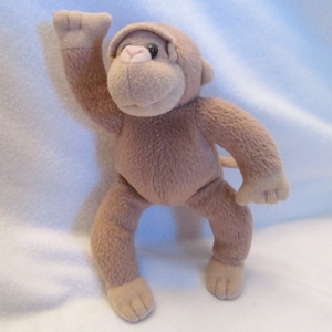 Beige Funky Monkey, Cute Little Soft Plush Monkey, Cuddly Plush for Kids, Cute Huggable Monkey, Made in China, From Target, Vintage Monkey