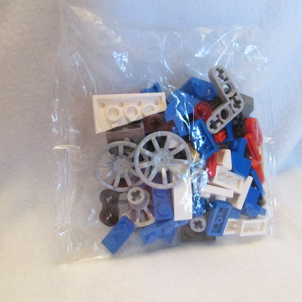 Red, White, Blue and Silver Legos, Small Set of Collectible Legos, Fun Kids Toy, Hours of Fun Play, Lego Lock Blocks for Constructing Items