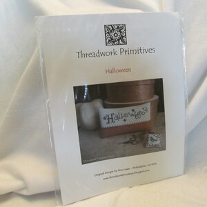 Threadwork Primitives Halloween Pinkeep and Fob Chart, 2012 Halloween Chart - Just the Chart, Unique Pattern for a Halloween Pinkeep and Fob