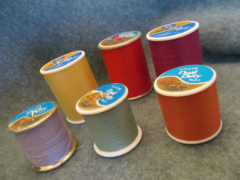 Three Large and Three Small Spools of Sewing Thread, Thread for Hand ...