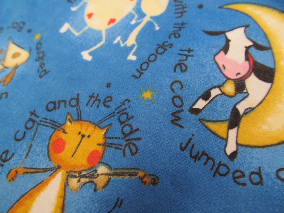 Hey Diddle Diddle Flannel, Fabric Designed and Produced Exclusively for