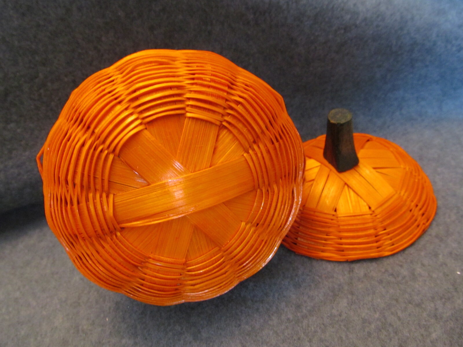 Orange Wicker Pumpkin Autumn Home Decro Wicker Pumpkin With Etsy