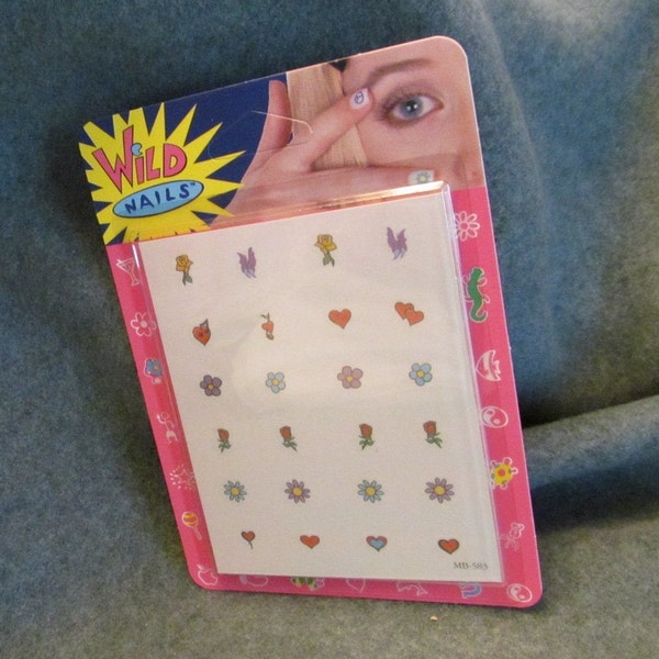 One Package Plus One Extra Sheet of Nail Tattoos , Fun Finger Nail Tattoos for Anyone , Removable Nail Tattoos, Two Sheet Packet,  Plus One