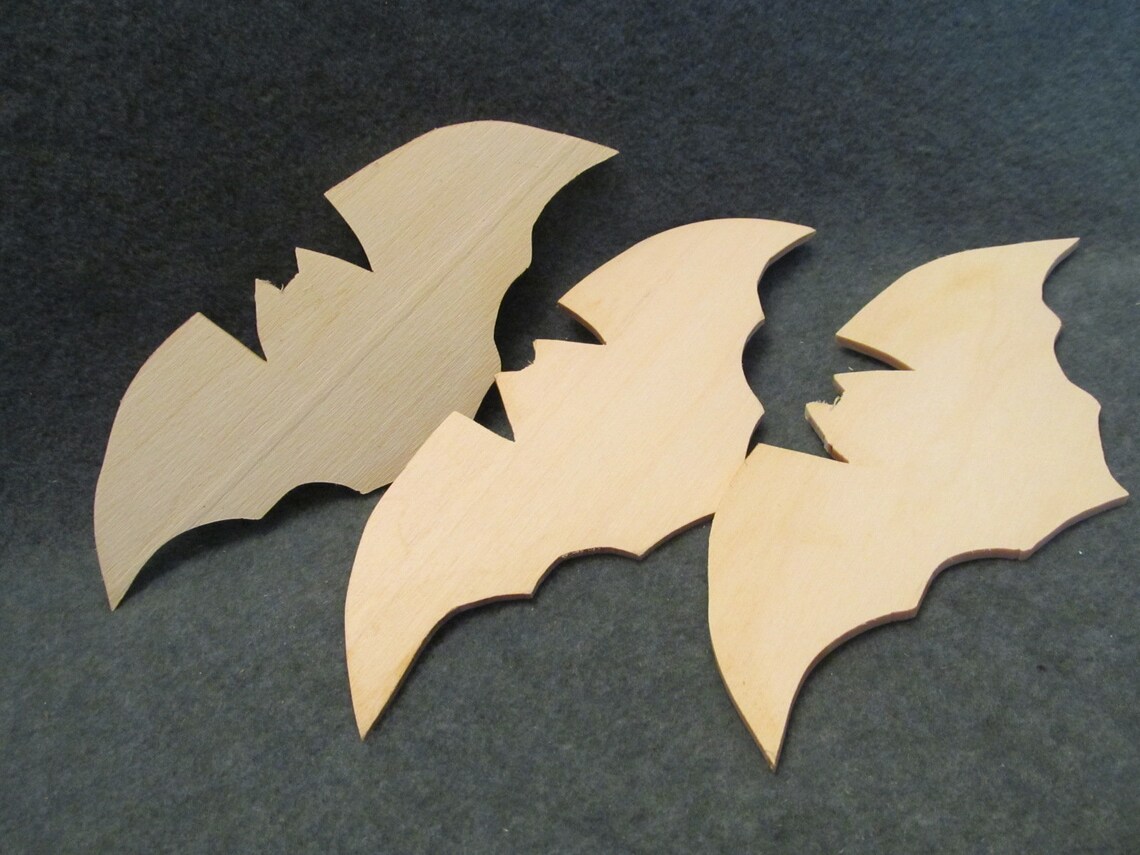 Precut Wooden Bats Fun for Halloween Decorating Halloween Etsy